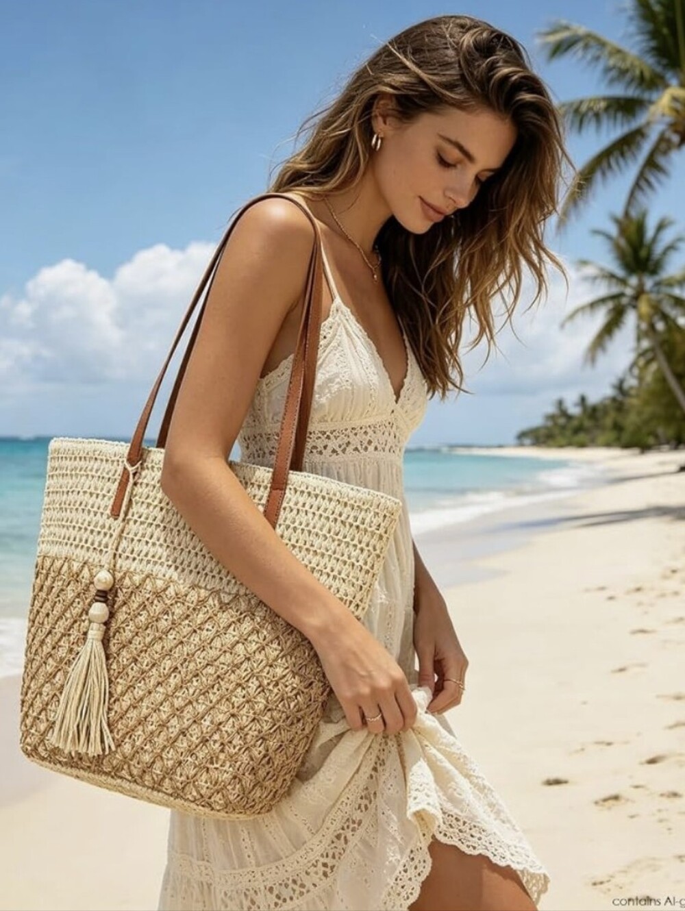 Straw Tote Bag - Picture 4 of 6